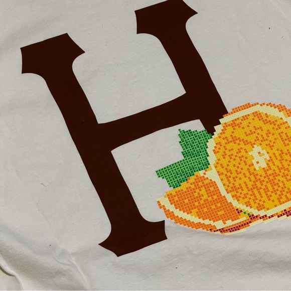 HUF X MIDNIGHT ORGANIC H T-SHIRT LARGE CREAM LARRY JUNE - Picture 8 of 8